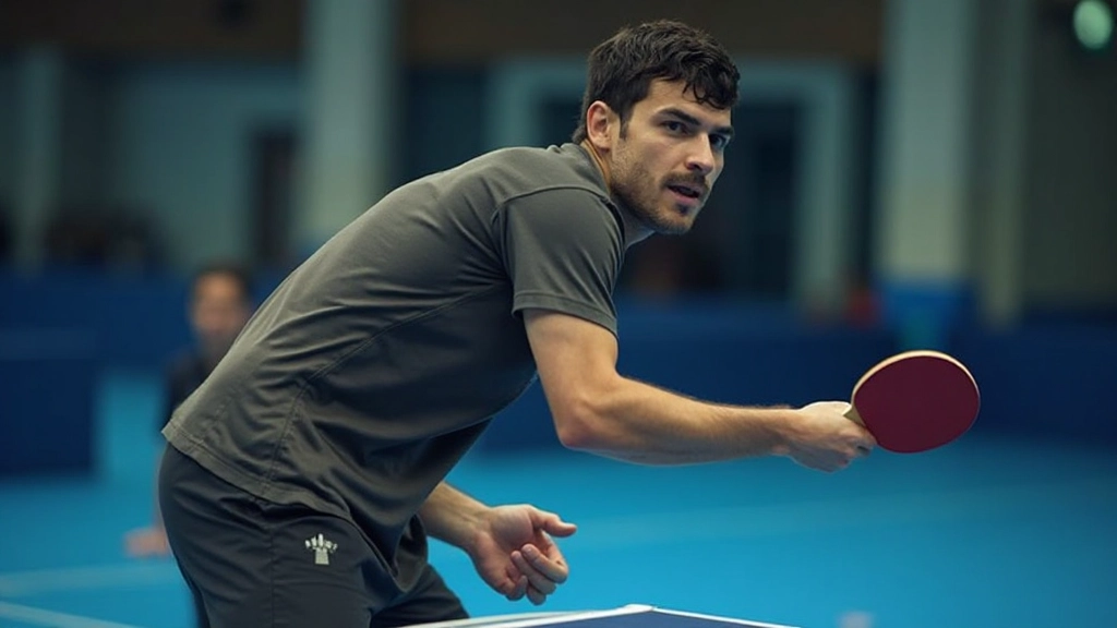 Professional tennis player demonstrating serve technique on outdoor tennis court