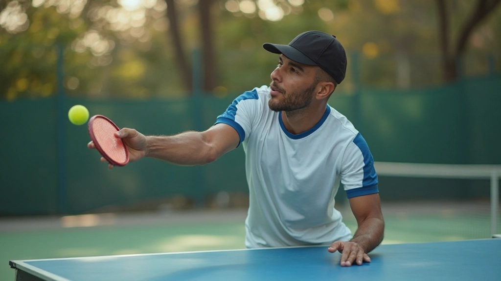 Professional tennis player performing powerful serving motion during training session